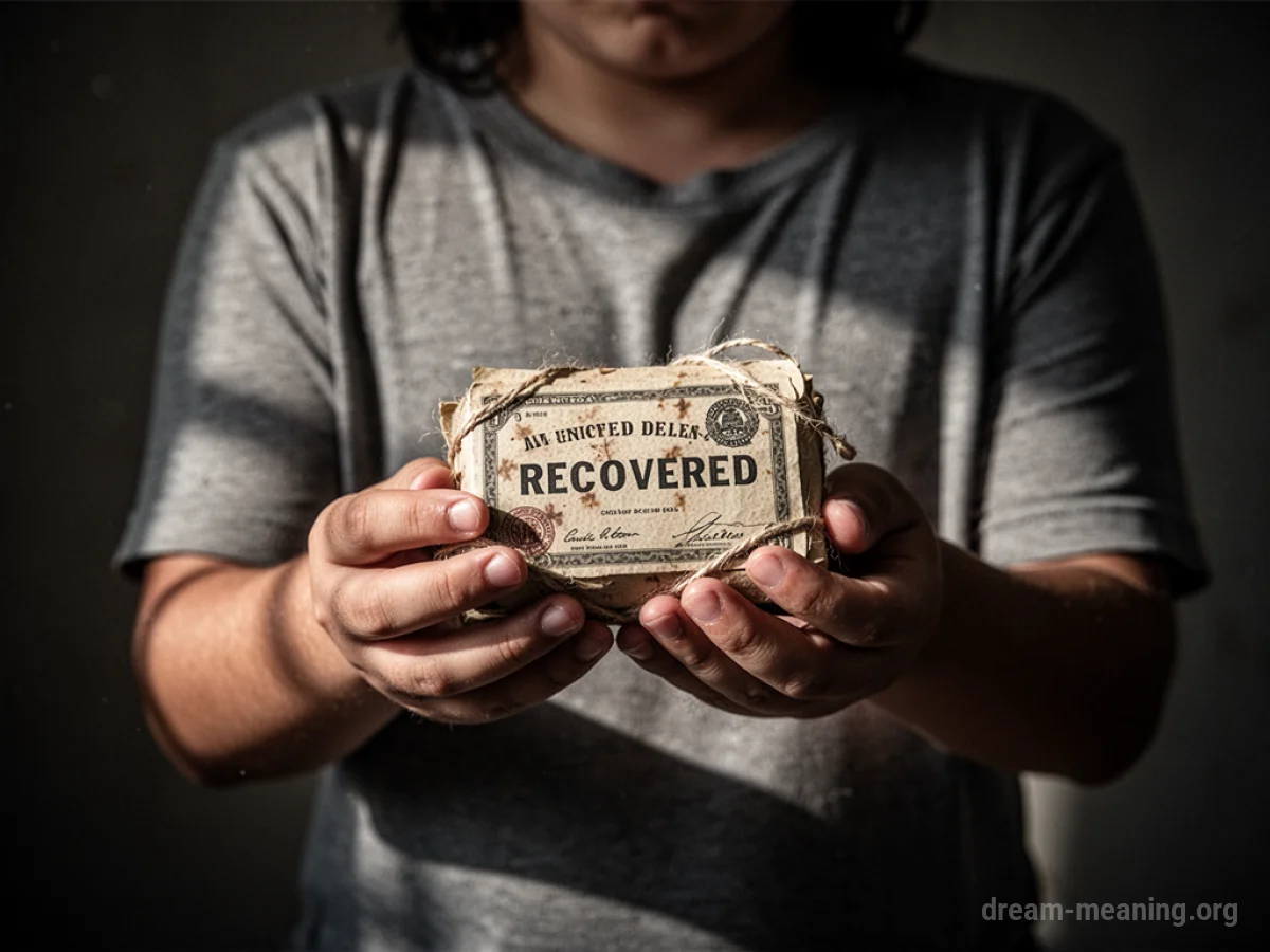A person holding a recovered item.