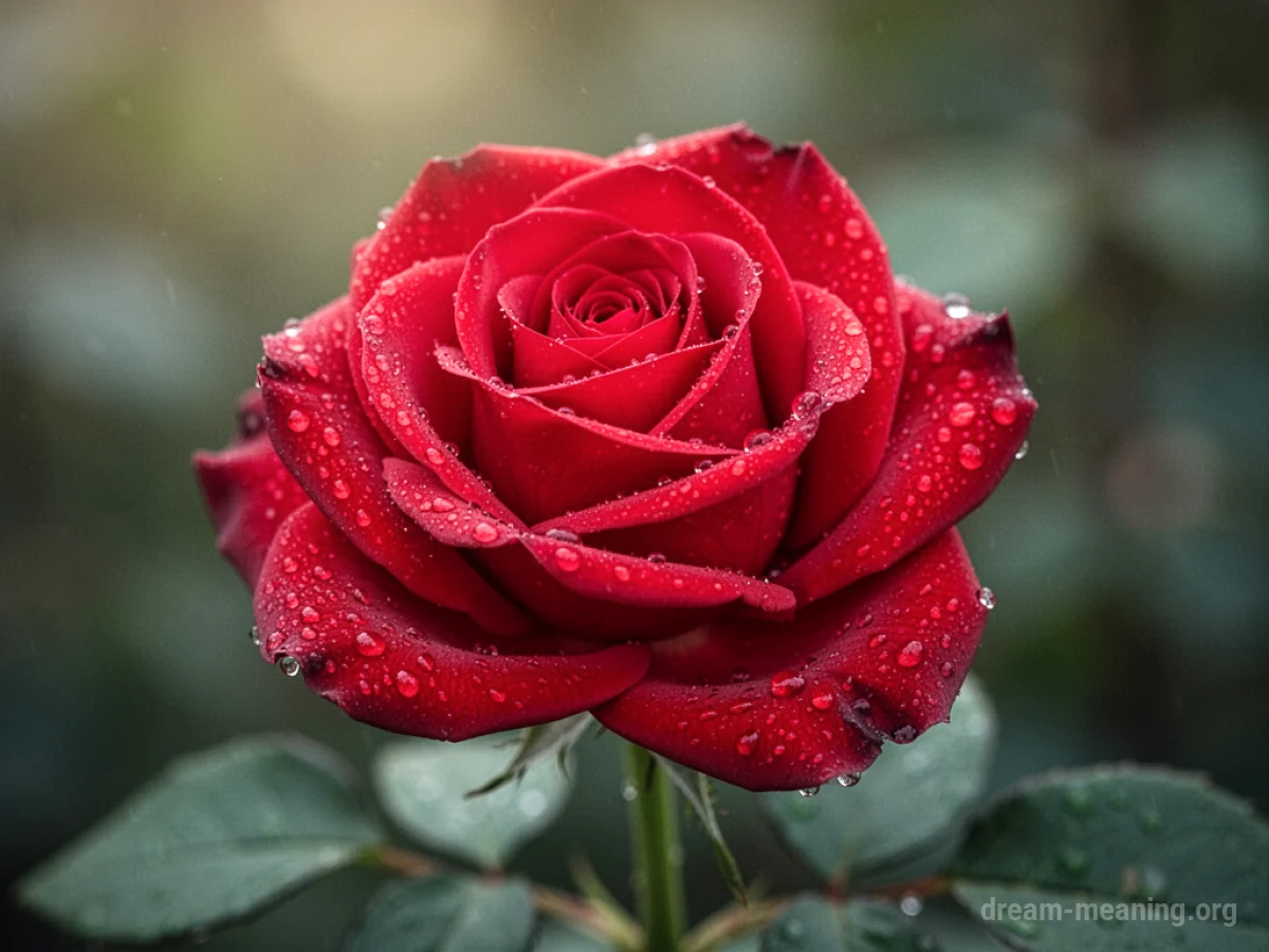 A close-up view of a perfect red rose.