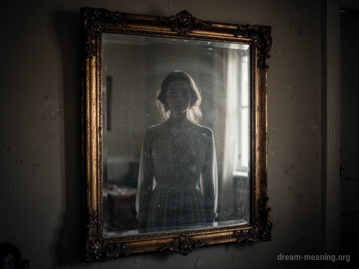 Silhouette of a person within a mirror's reflection.