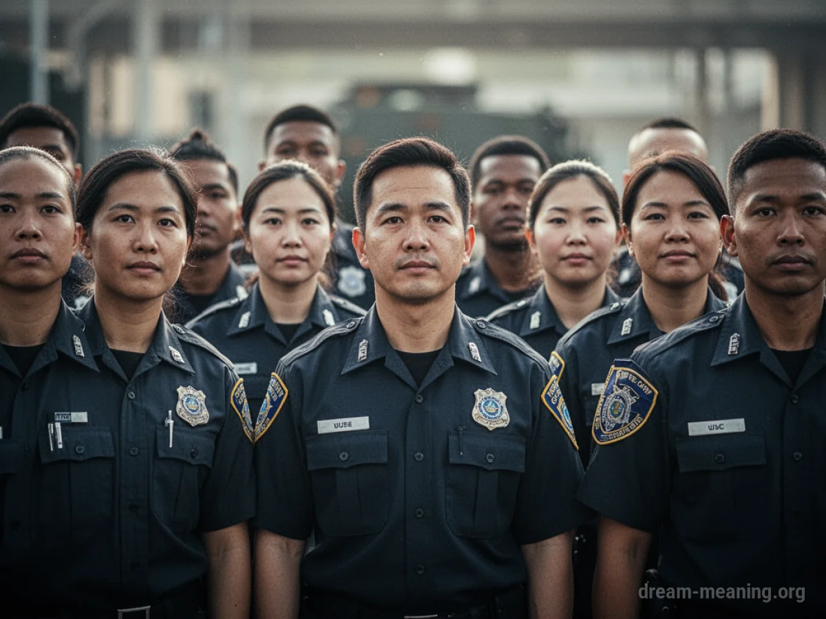 A group of rescuers in uniform standing side-by-side.