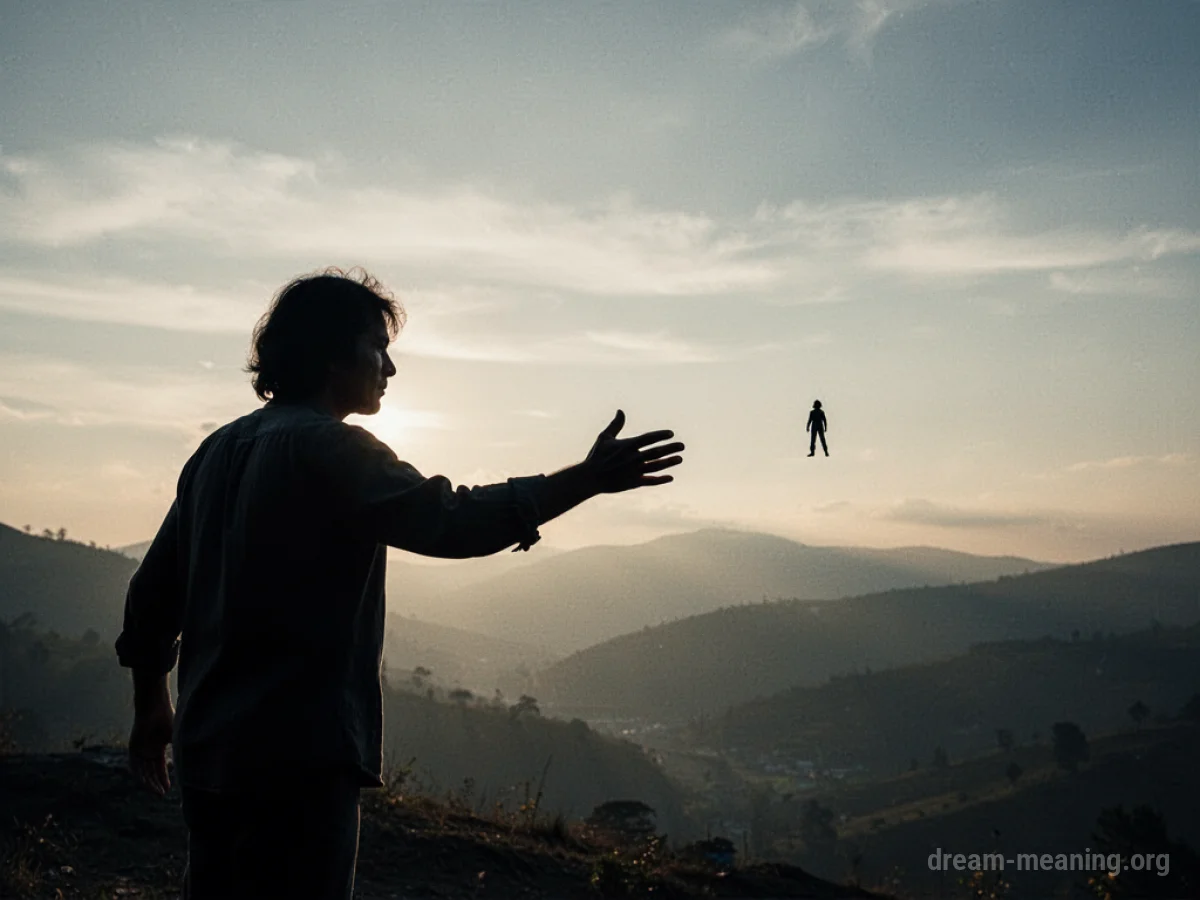 Silhouette of a person extending a hand towards a smaller silhouette.