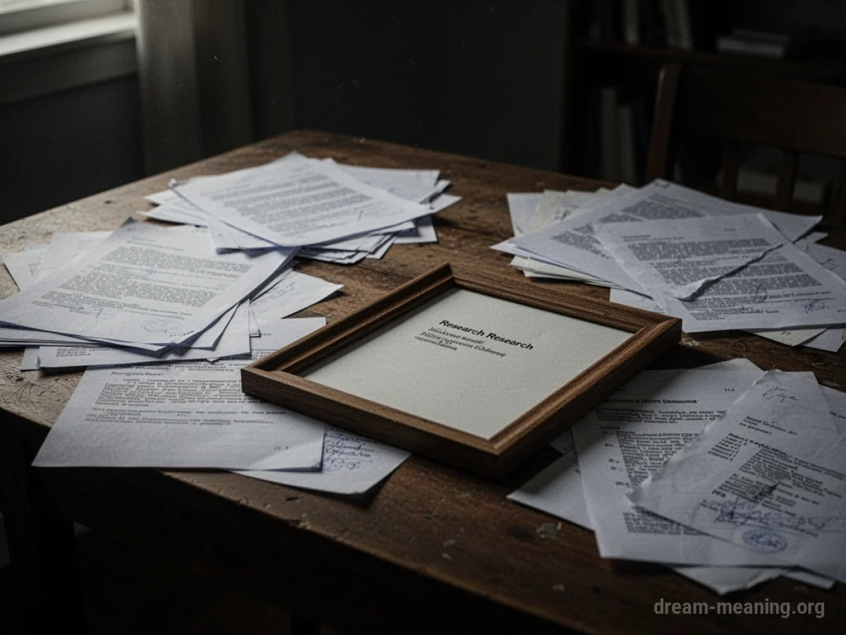 Scattered papers on a desk with an empty space.