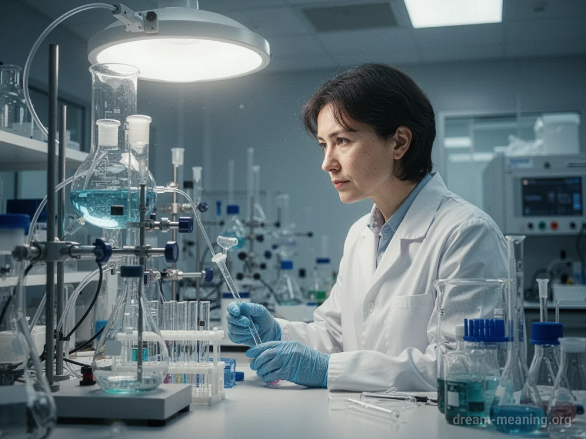 A scientist working with equipment in a laboratory.