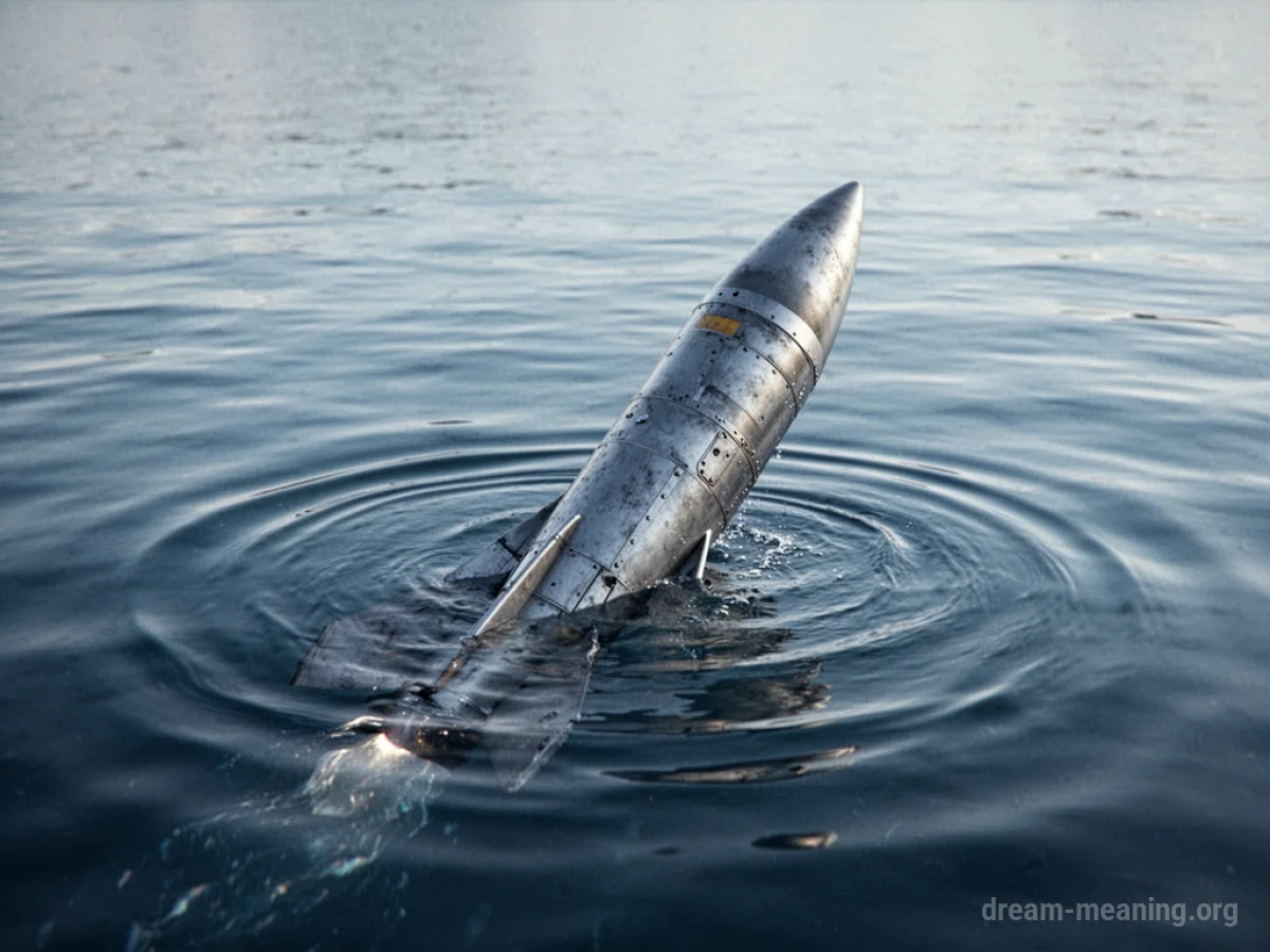 A large rocket partially submerged in the ocean.