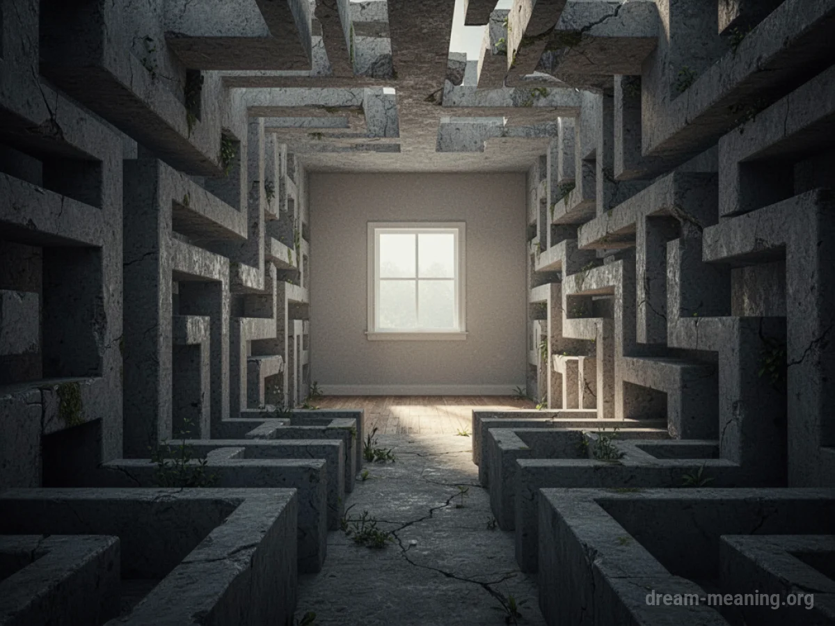 A solitary room at the termination of a winding maze.