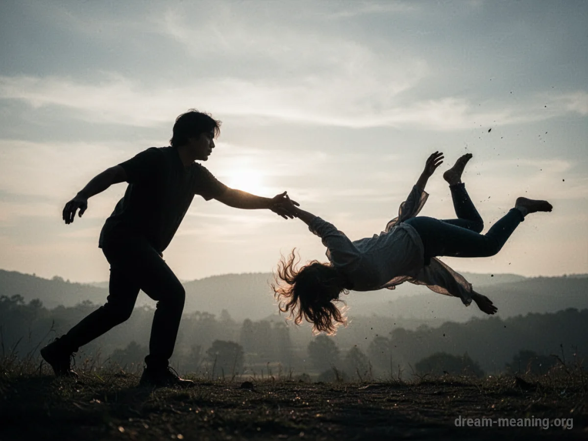 Silhouette of a hand reaching out to steady another person.