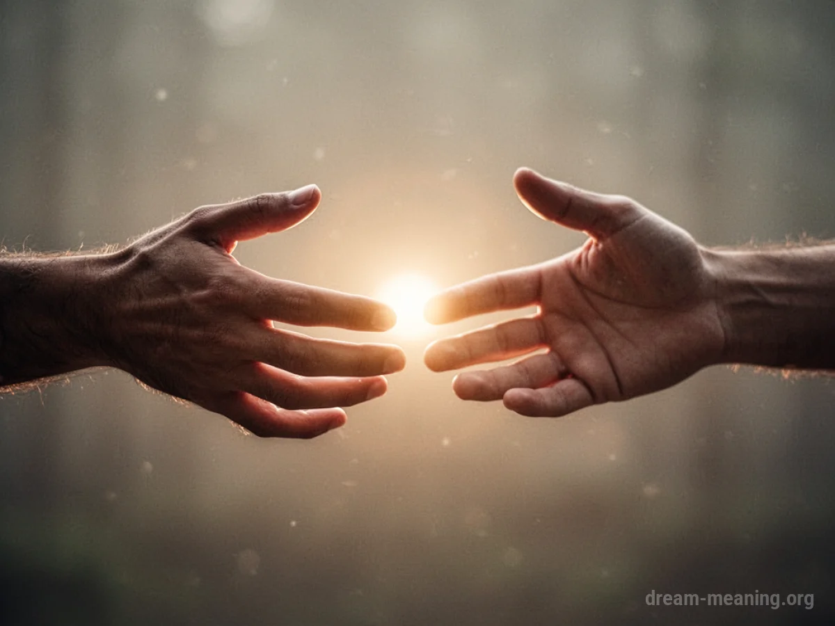 Two hands reaching out to connect.