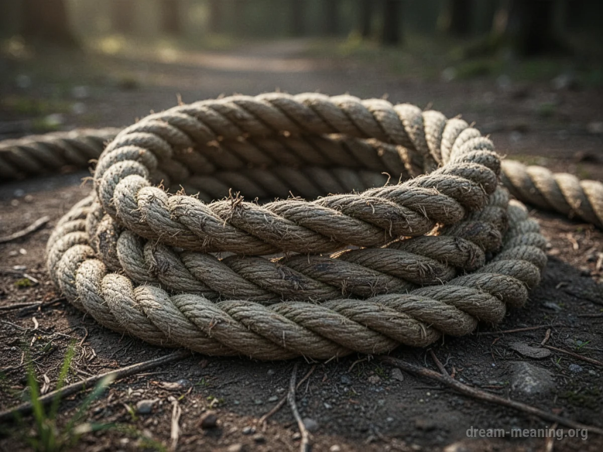 A coiled, thick rope with visible texture.