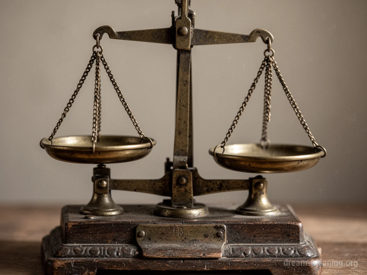 A close-up of a balance scale.