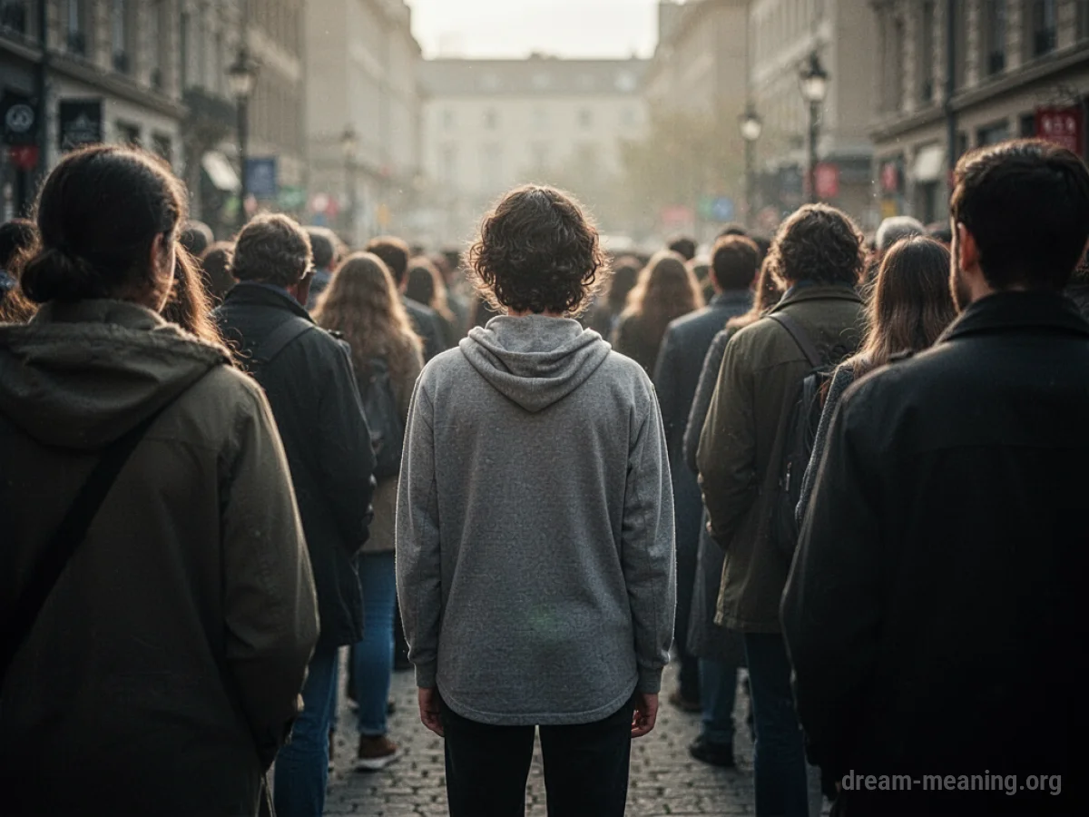 Silhouette of a person isolated from a group.