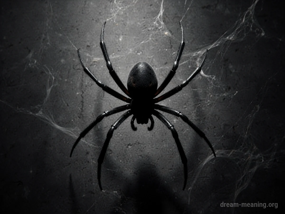 Silhouette of a black spider against a dark, textured background.