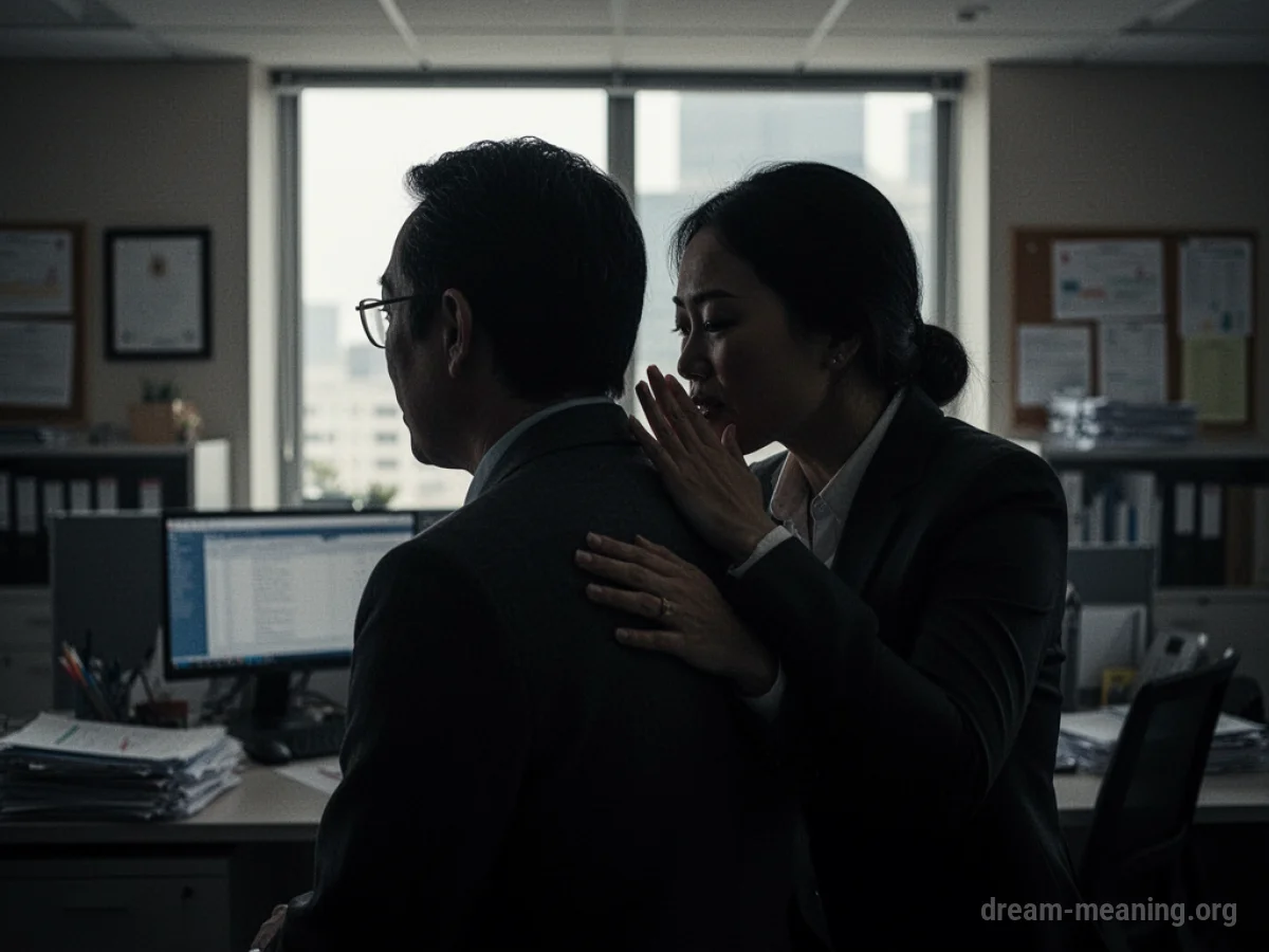 Silhouette of one person whispering behind another person's back.