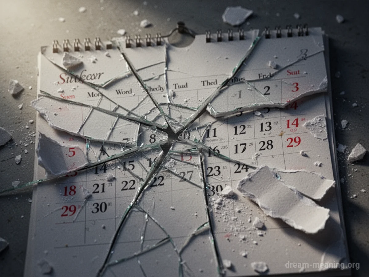 A torn and fragmented calendar page.