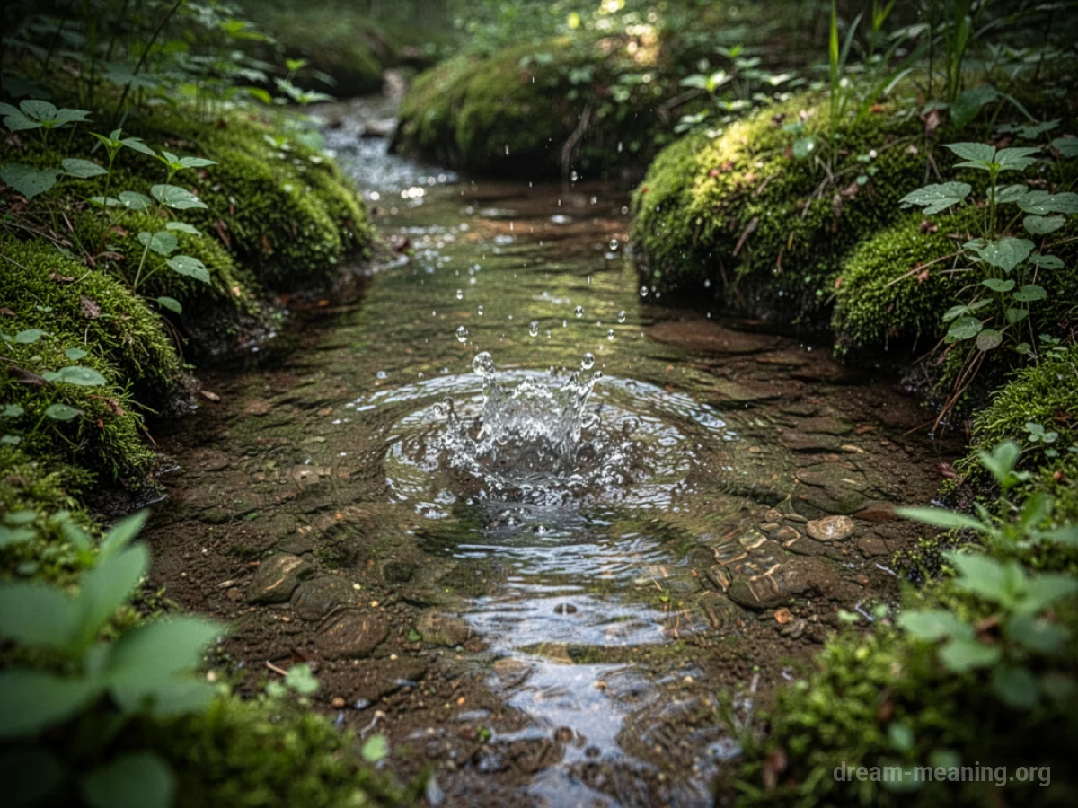 Clear water bubbling from a natural spring surrounded by green moss.