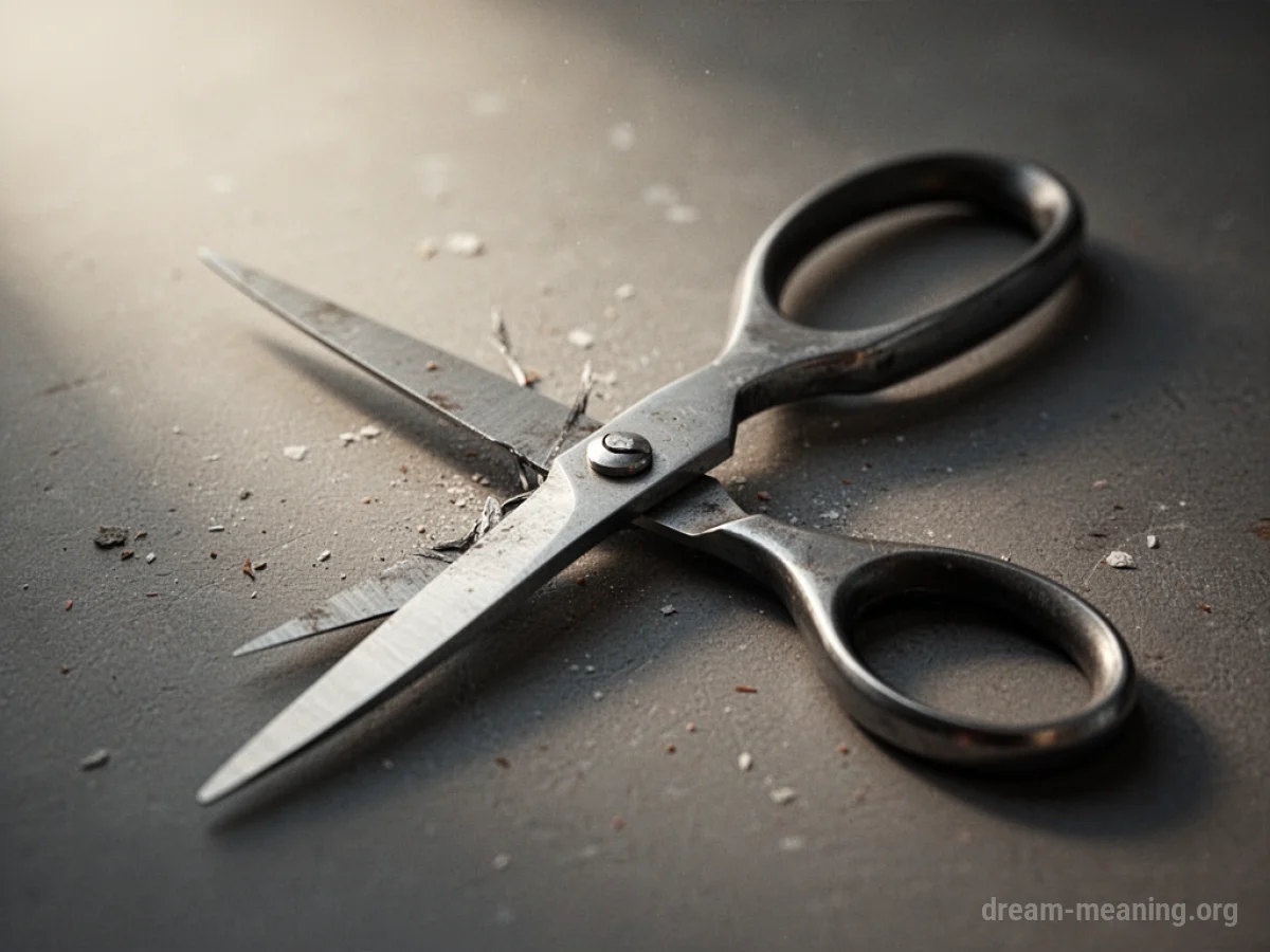 A pair of scissors with their blades stuck together.