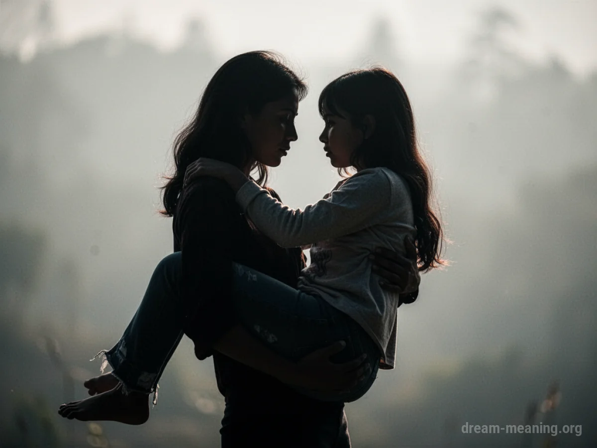Silhouette of one person carrying another person.
