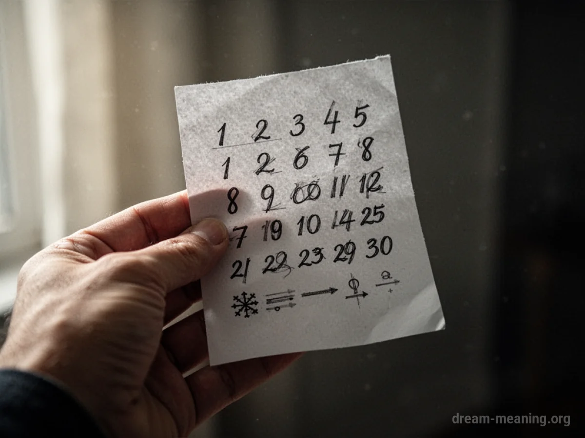 A hand holding a document with numerical data.