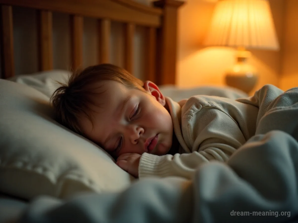 A child sleeps soundly in a crib.