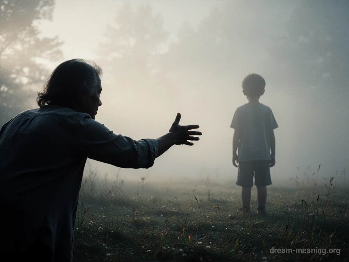 Silhouette of a parent reaching for a distant child silhouette.