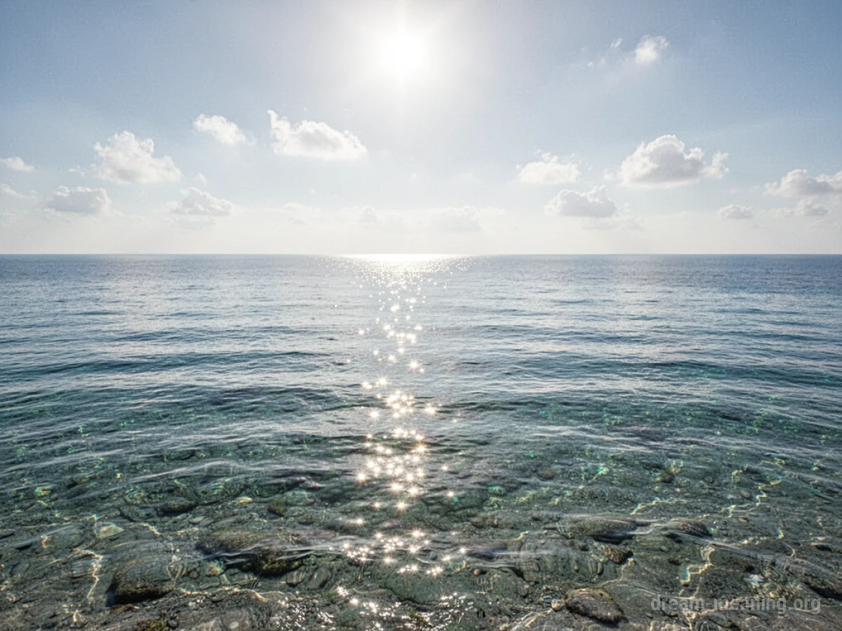 The surface of clear, still ocean water.