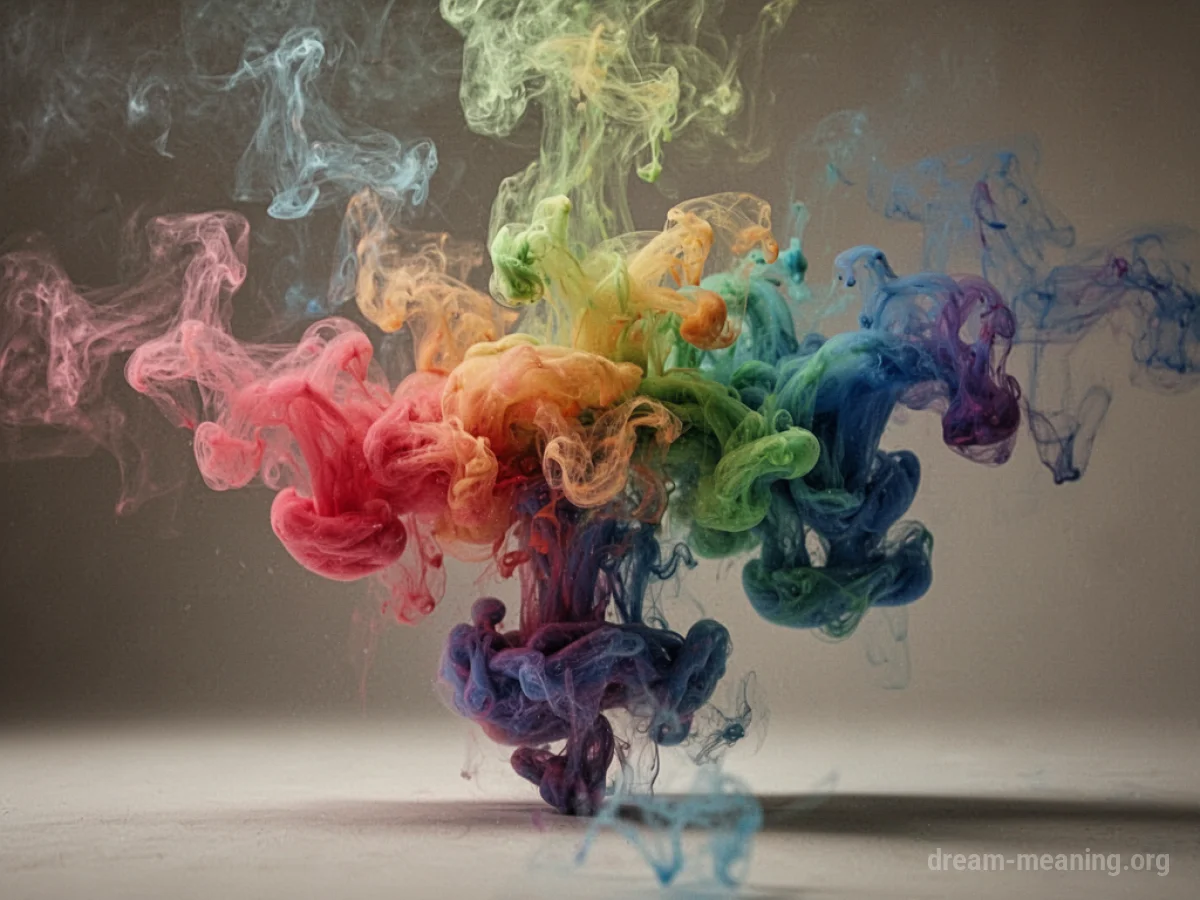 Various colors of smoke swirling together.