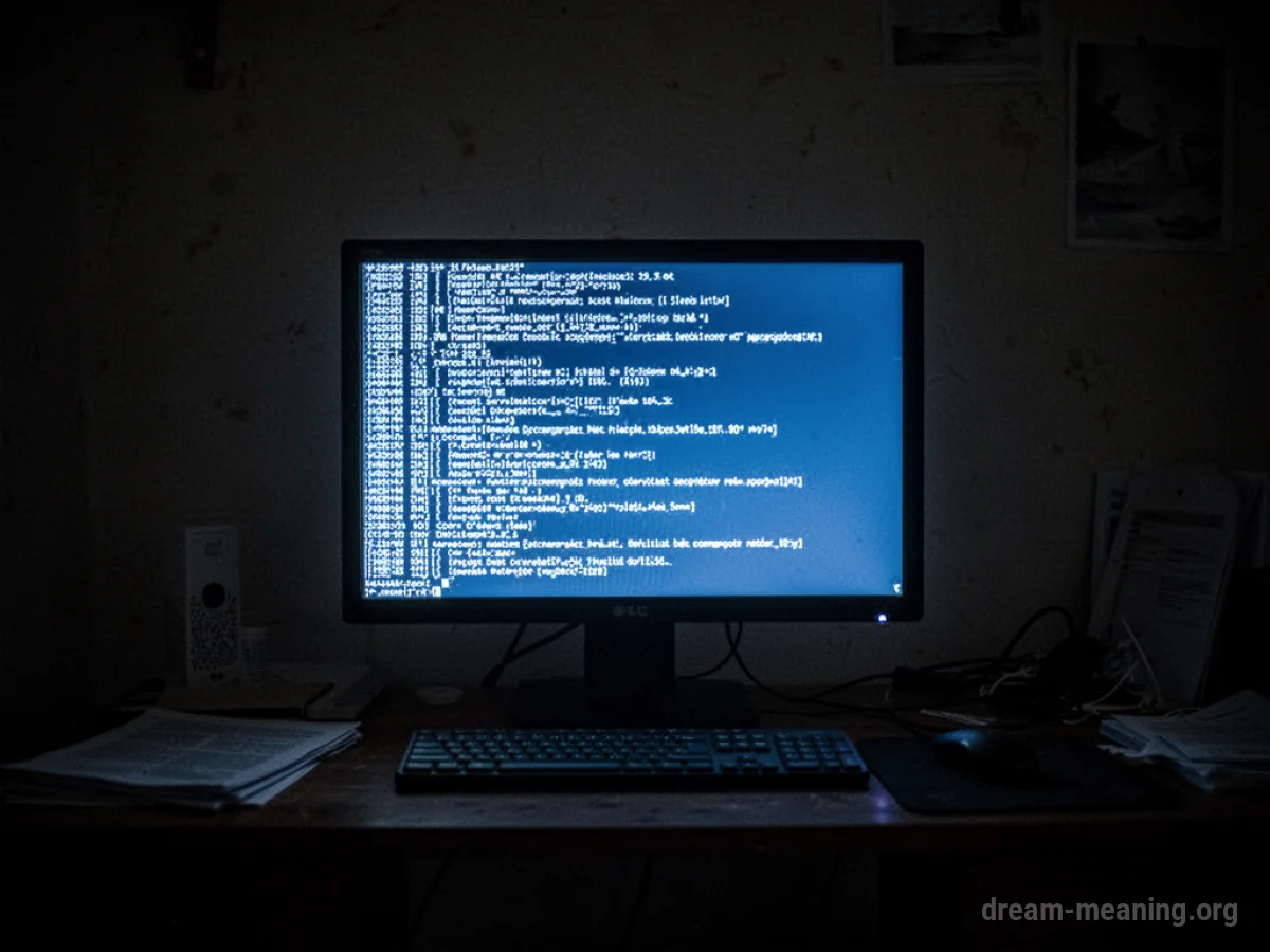 A computer monitor displaying a blue screen with error text.