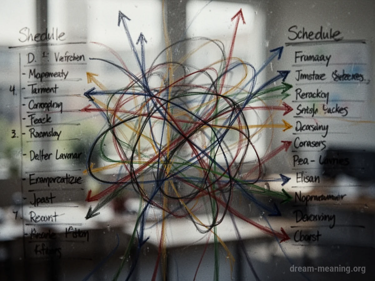 A visual representation of a tangled and chaotic schedule.