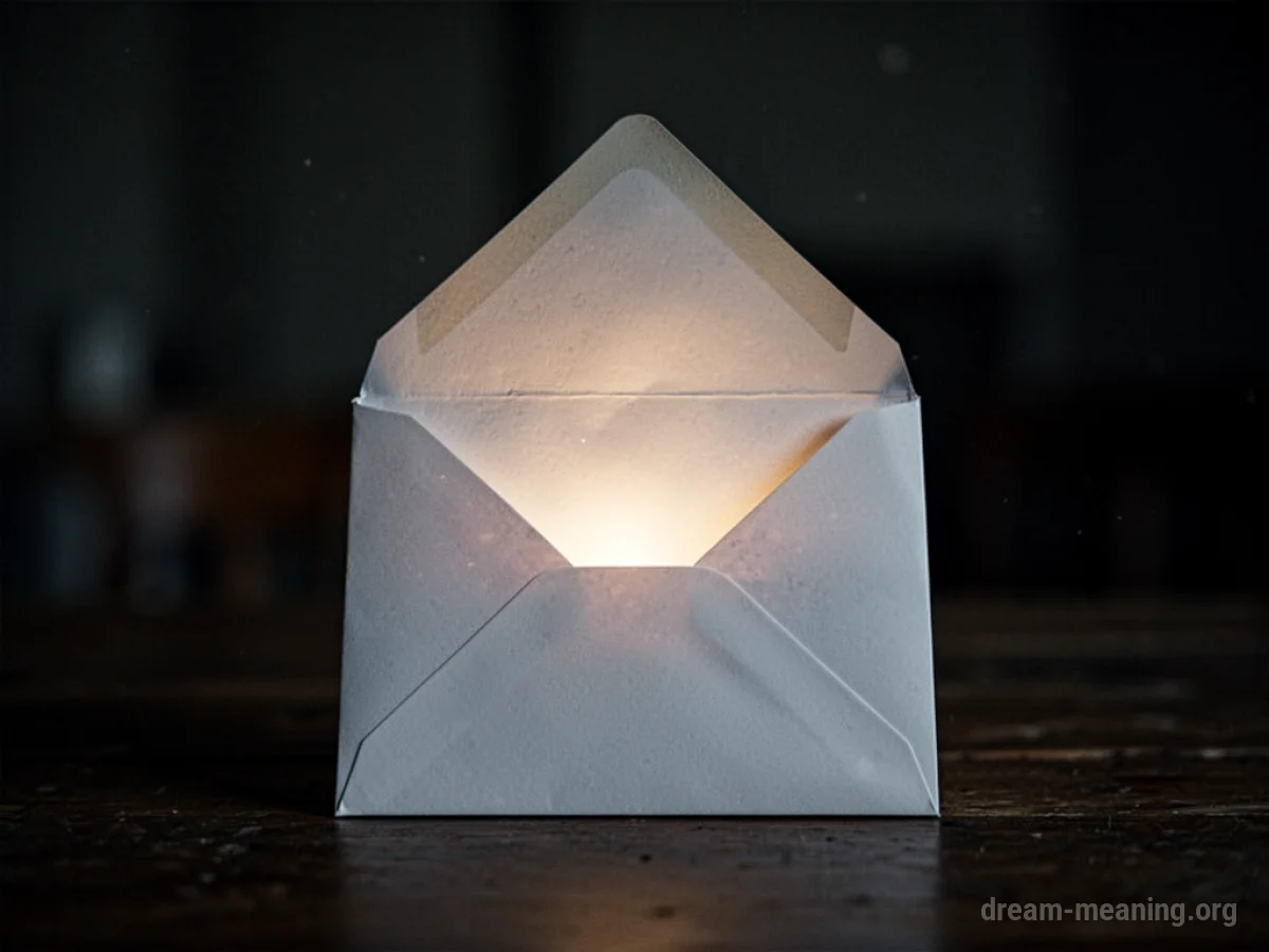 A closed envelope with a sliver of light showing from the seam.