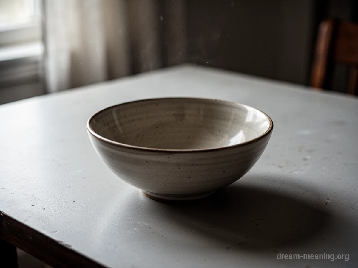 An empty bowl placed on a flat surface.