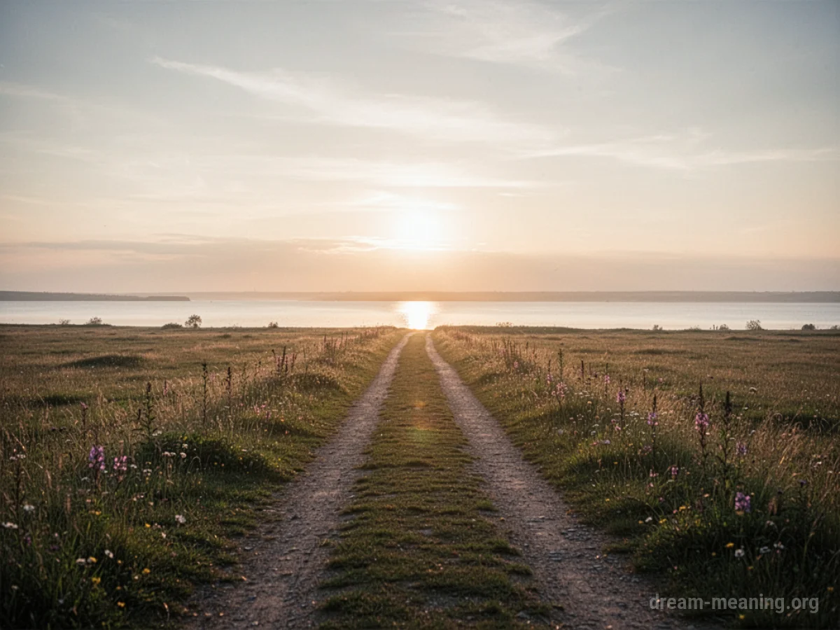 A sunlit path leading to a peaceful horizon.