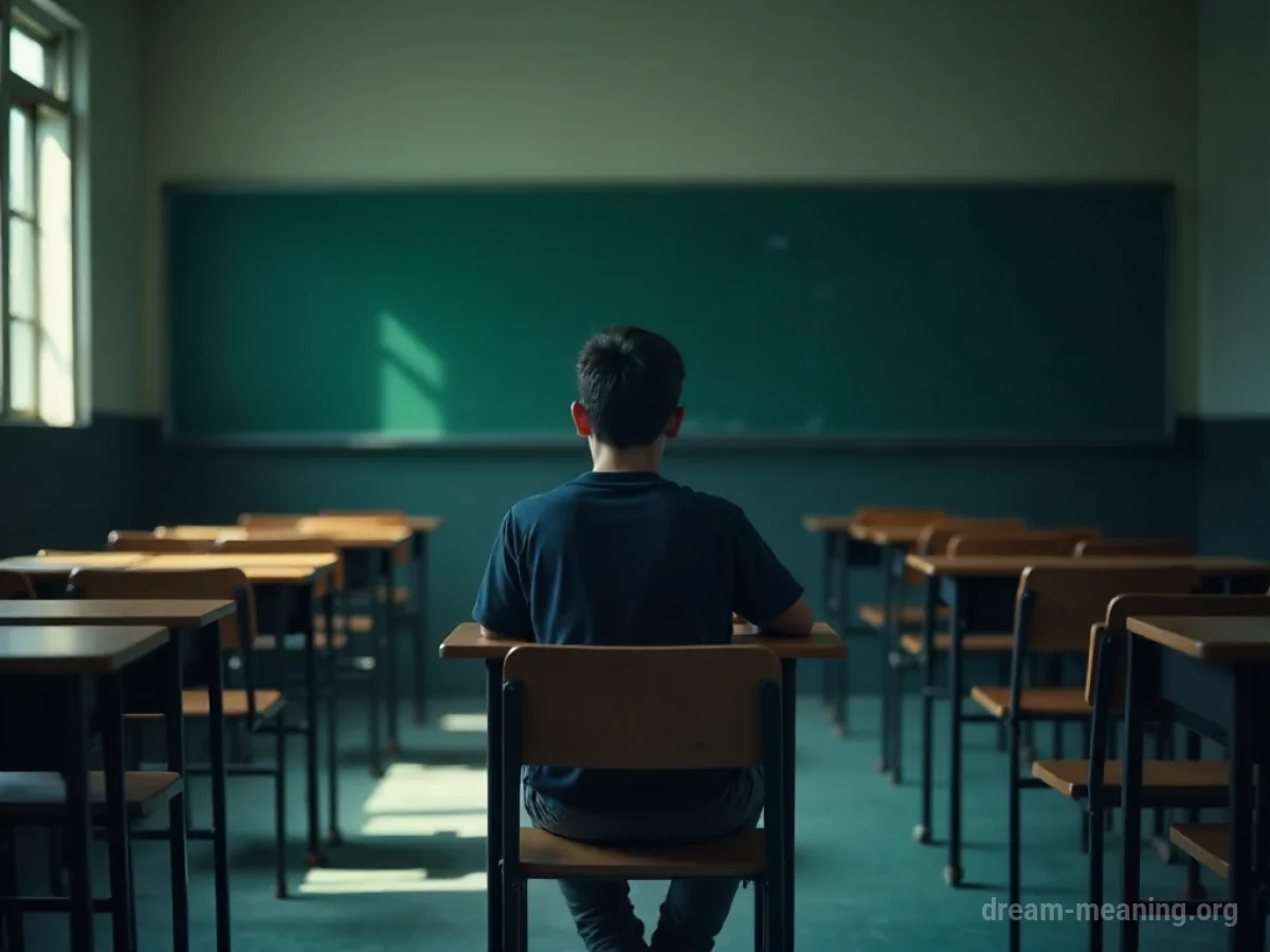 A person sitting at a desk with a blank test paper.