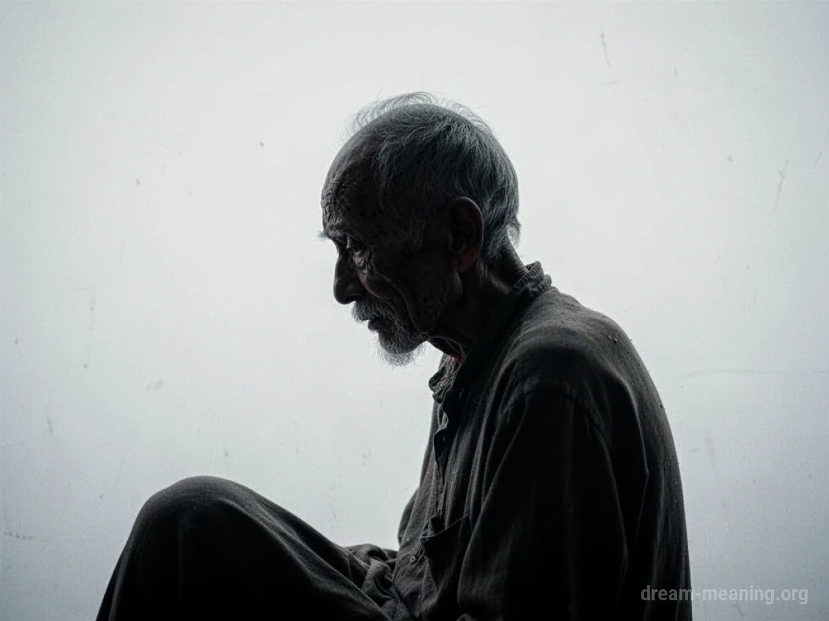 Silhouette of a gaunt father figure in a barren landscape.