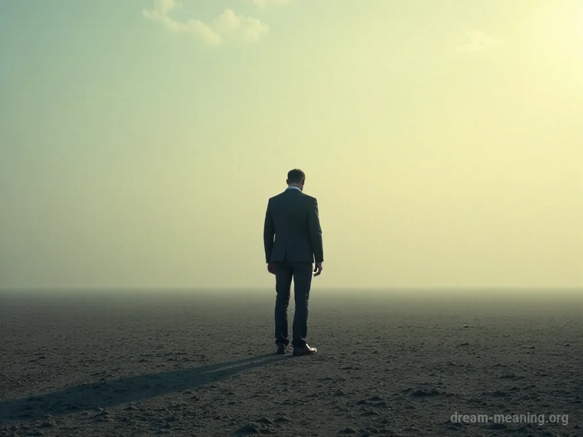 Silhouette of a person hunched over in a large, empty, dark space.