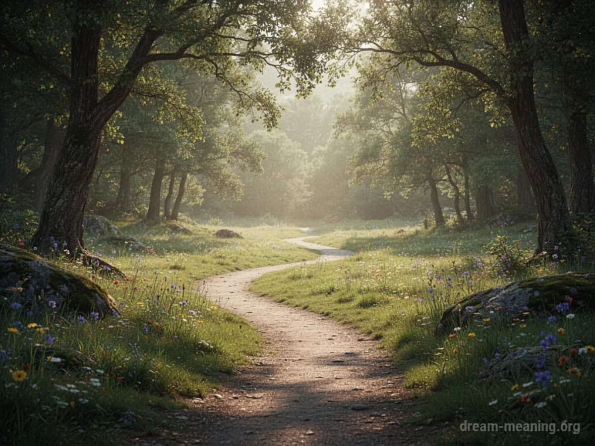 A path leading to a bright clearing.