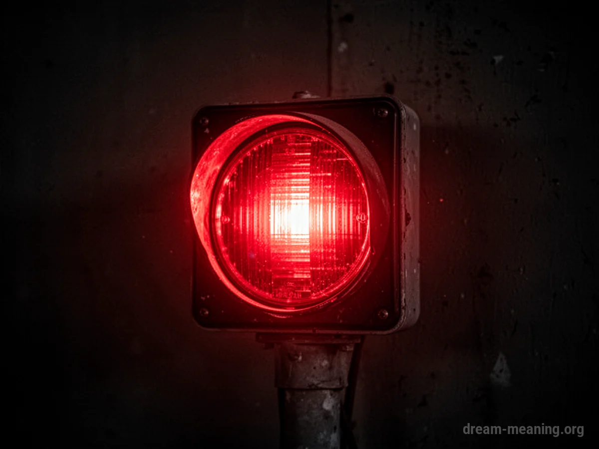 A red signal light blinking.