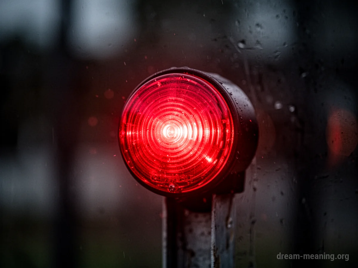 A solitary red light flashing intensely.