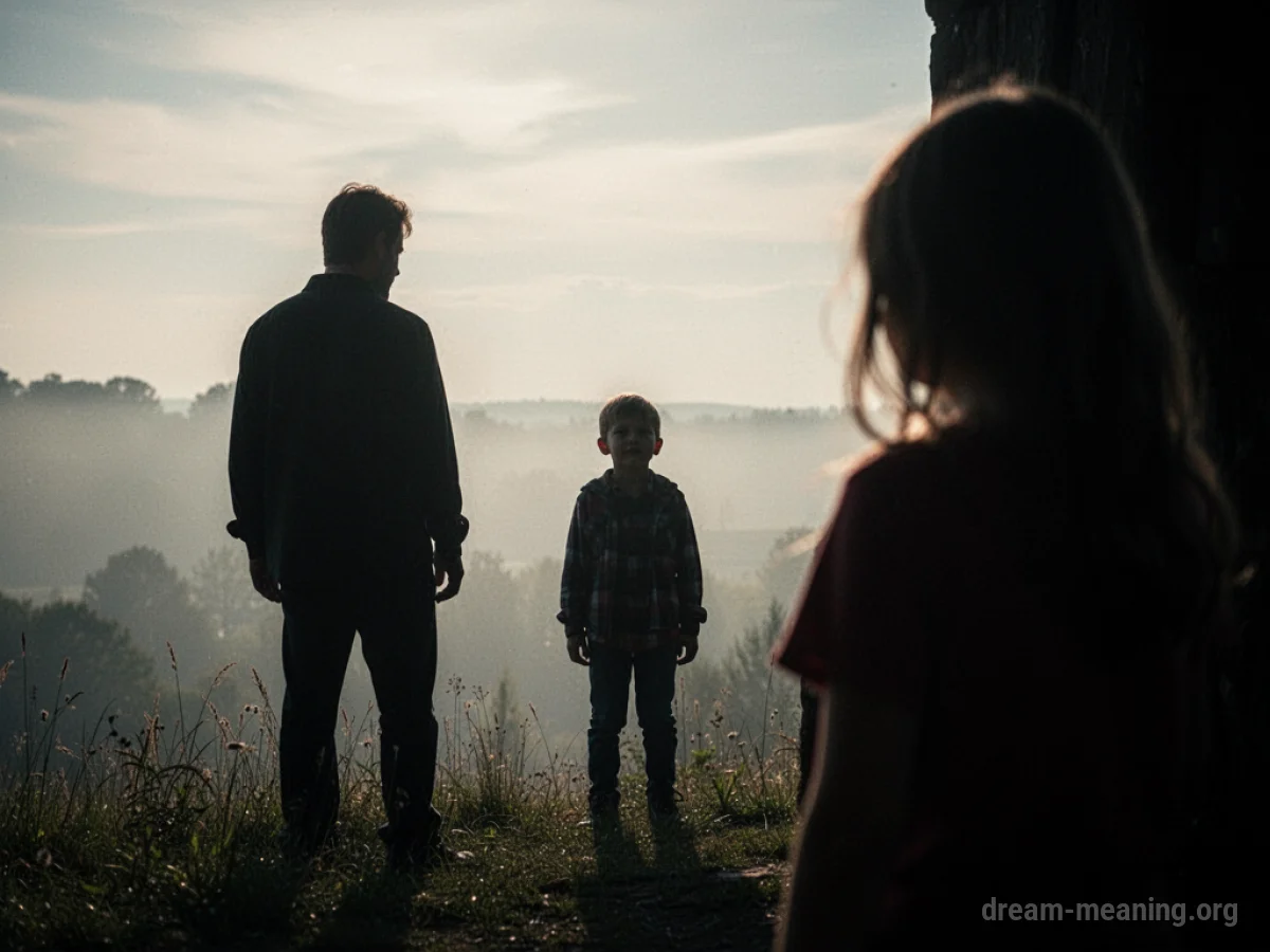 Silhouette of one person standing away from another indistinct figure.