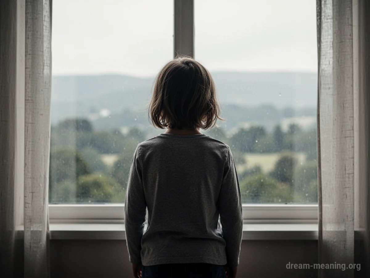 Silhouette of a person looking through a window.