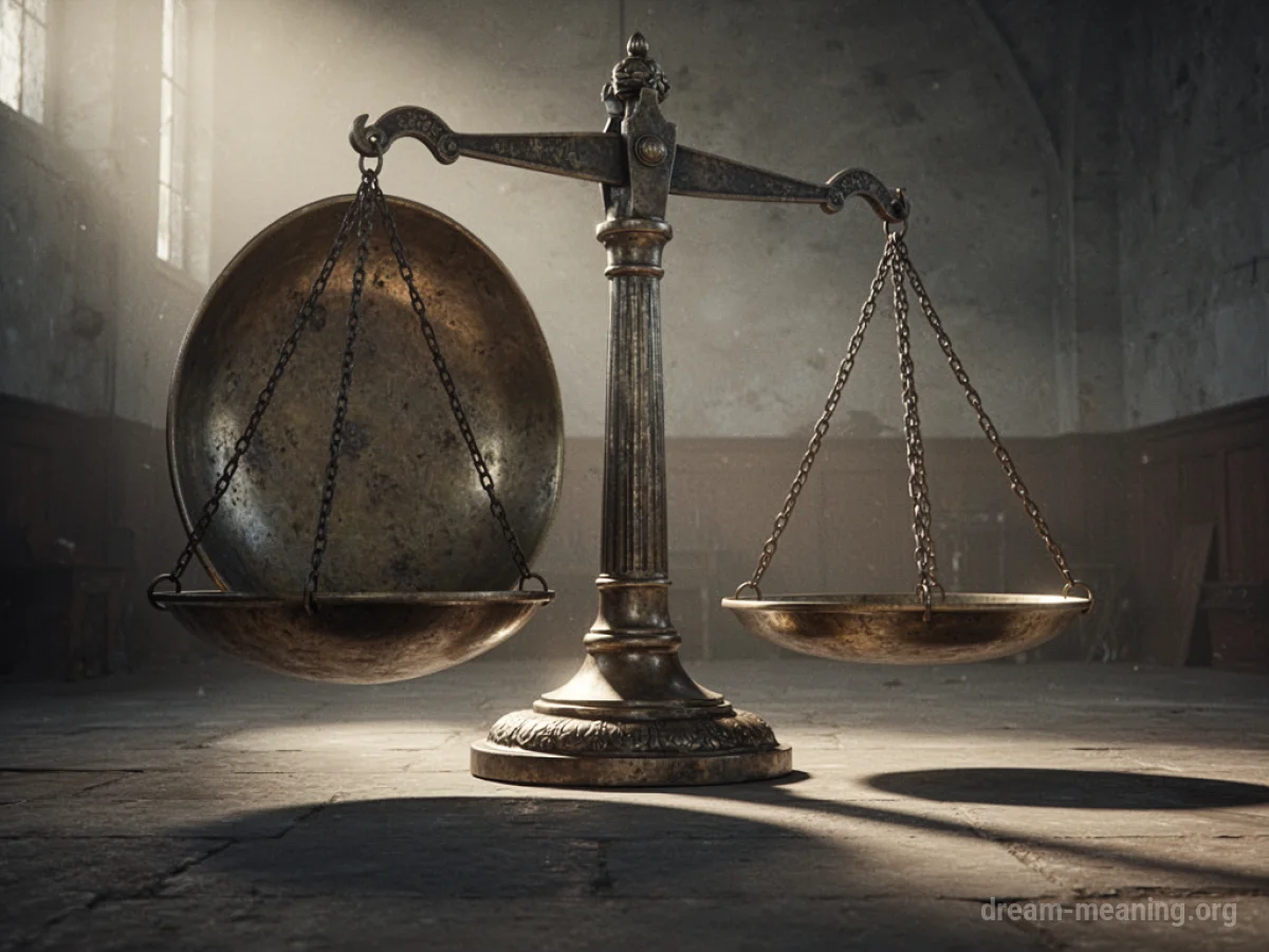 A massive antique balance scale.