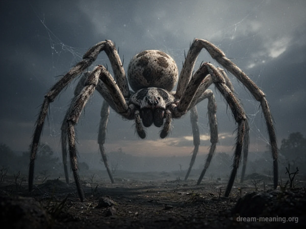 A very large spider seen from a distance.
