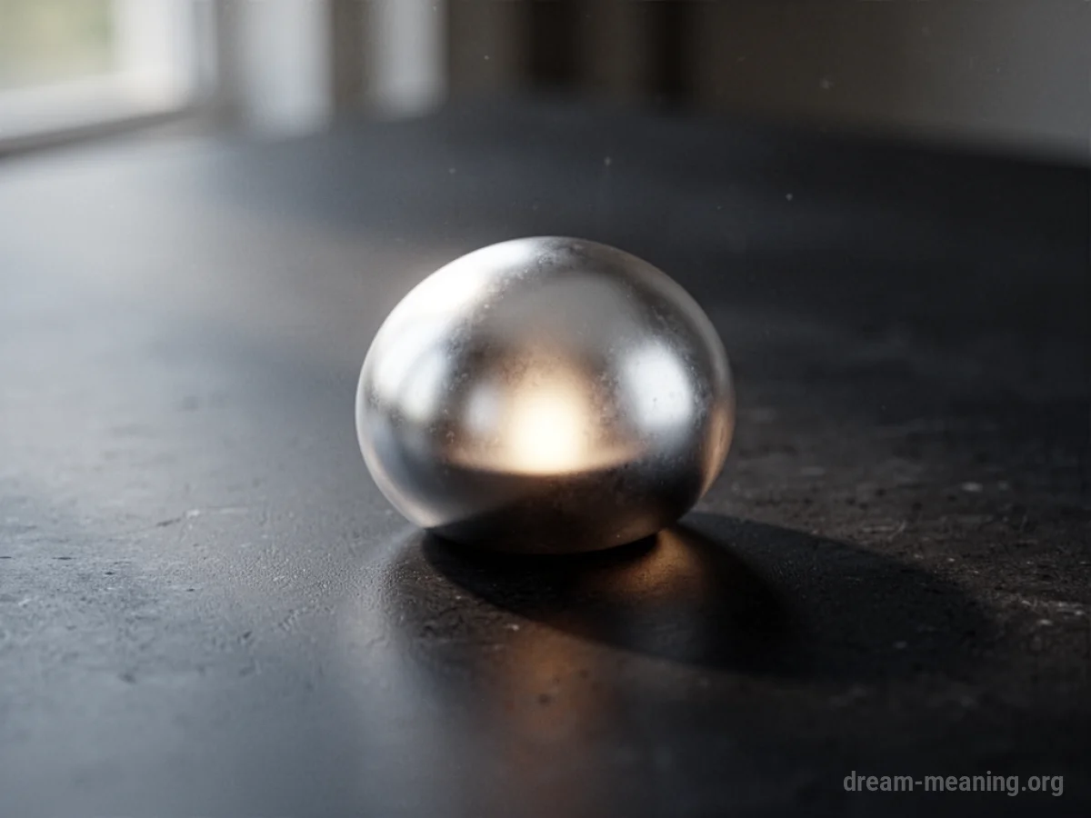 A luminous silver object emitting a gentle light.