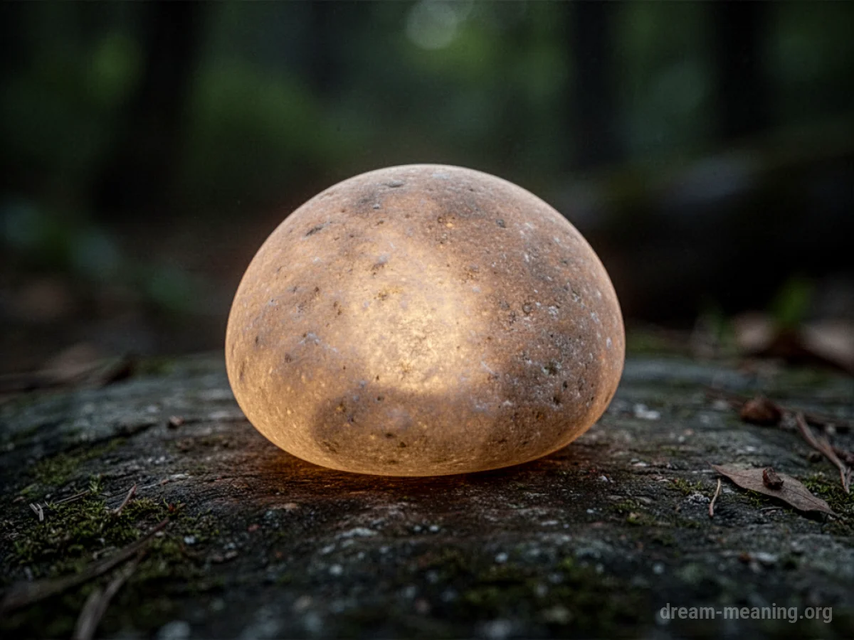 A stone emitting a soft light.