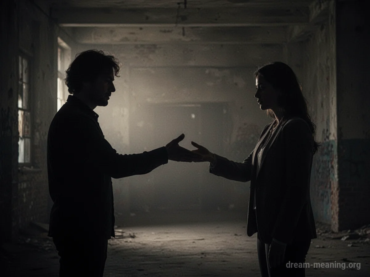 Two silhouetted figures, one offering a hand to the other.