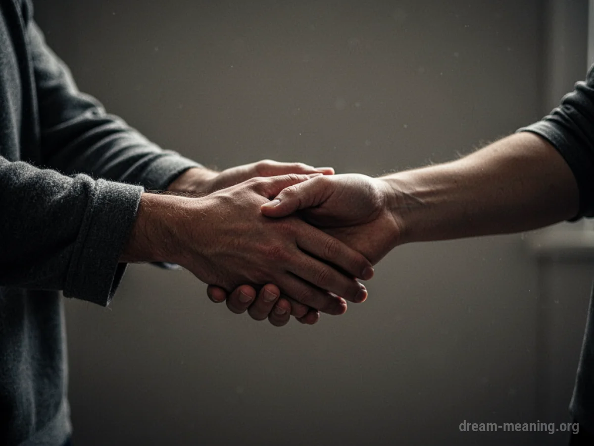 Two hands reaching towards each other, one offering help to the other.
