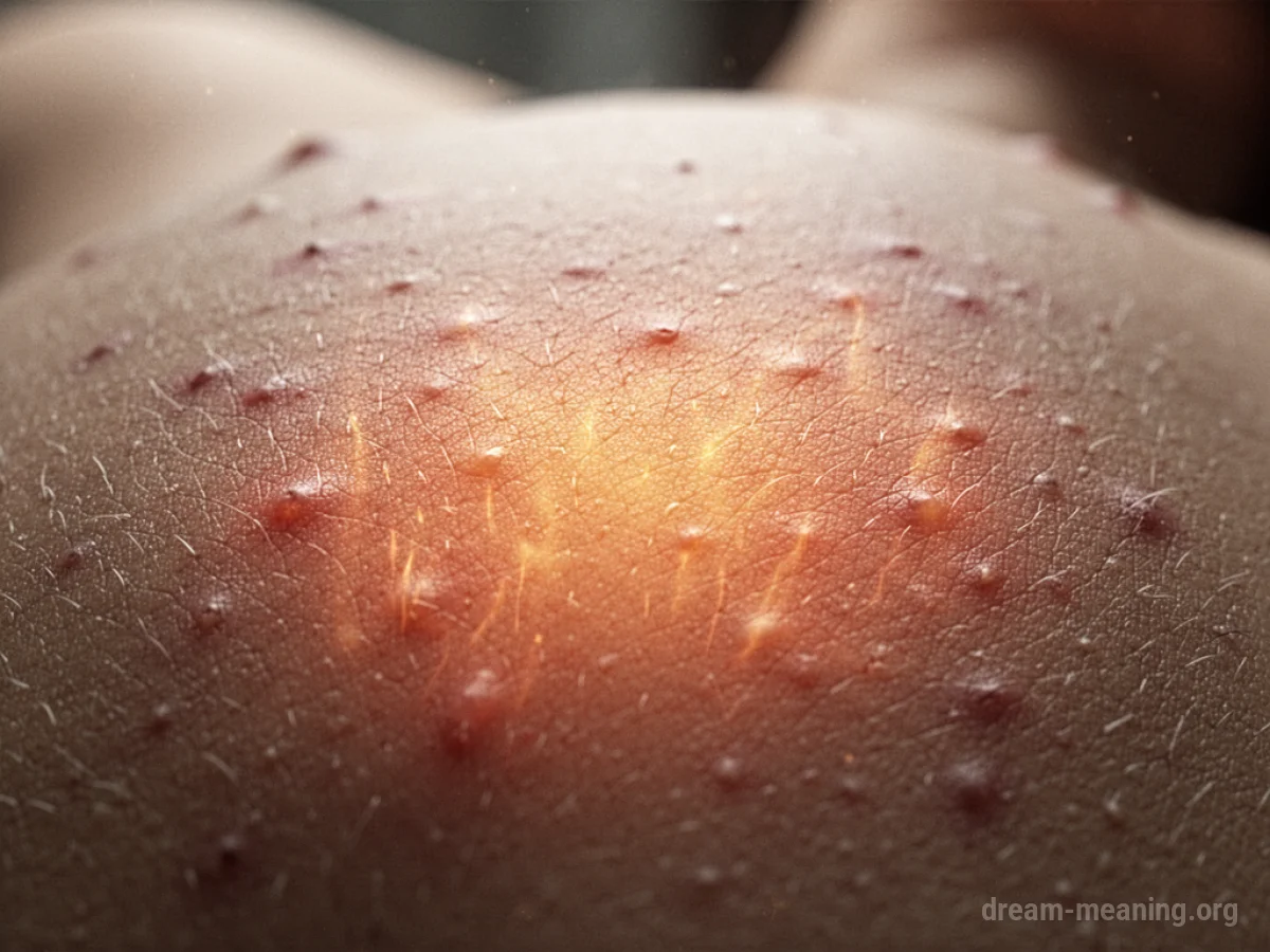 Close-up of skin with a subtle warm glow.