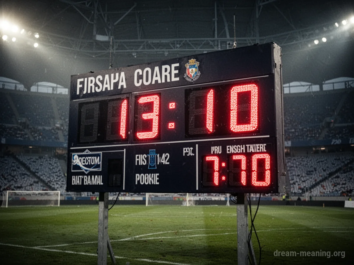 A sports scoreboard displaying a losing score.
