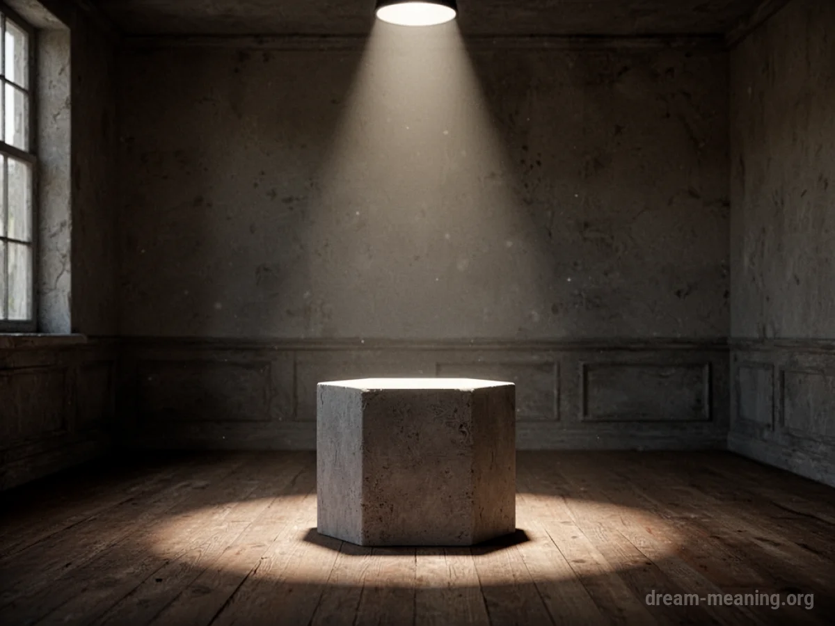 An empty pedestal under a spotlight.