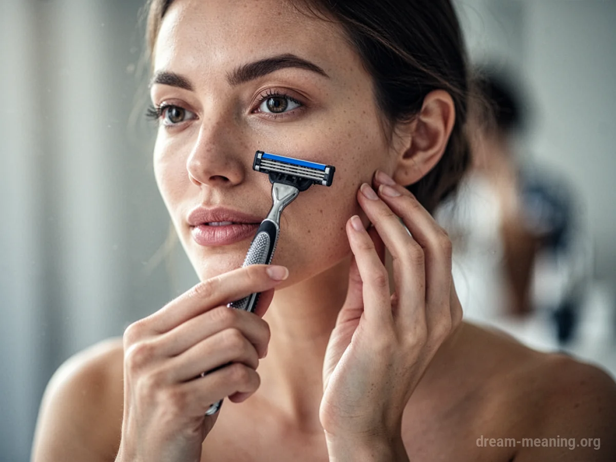 Close-up of a woman's hands holding a razor.