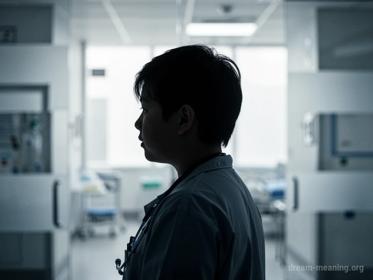 Silhouette of a person in a bright, abstract space.