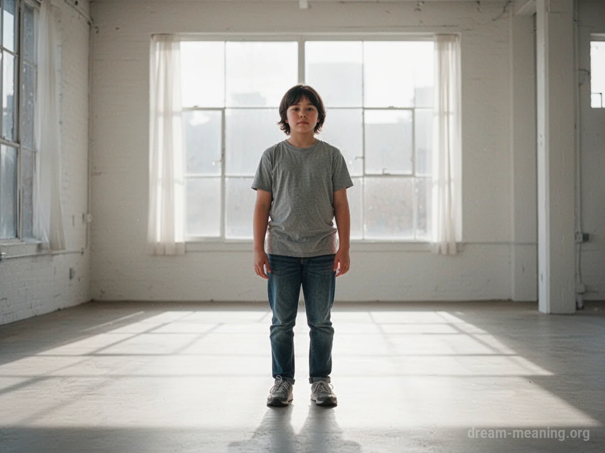 A person standing on a plain ground with no shadow visible.